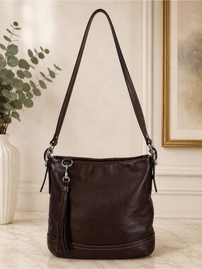 Vintage Y2K Coach Soho Legacy Brown Leather Hobo Shoulder Bag Tassel Crossbody